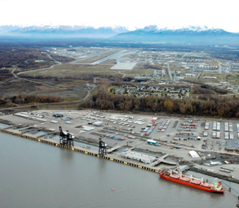 Alaska District supports Alaska's commerce by dredging the Port of Anchorage annually. Approximately 90 percent of the state's cargo passes through the port.  In addition, the port is a critical transportation link for Alaska's military.