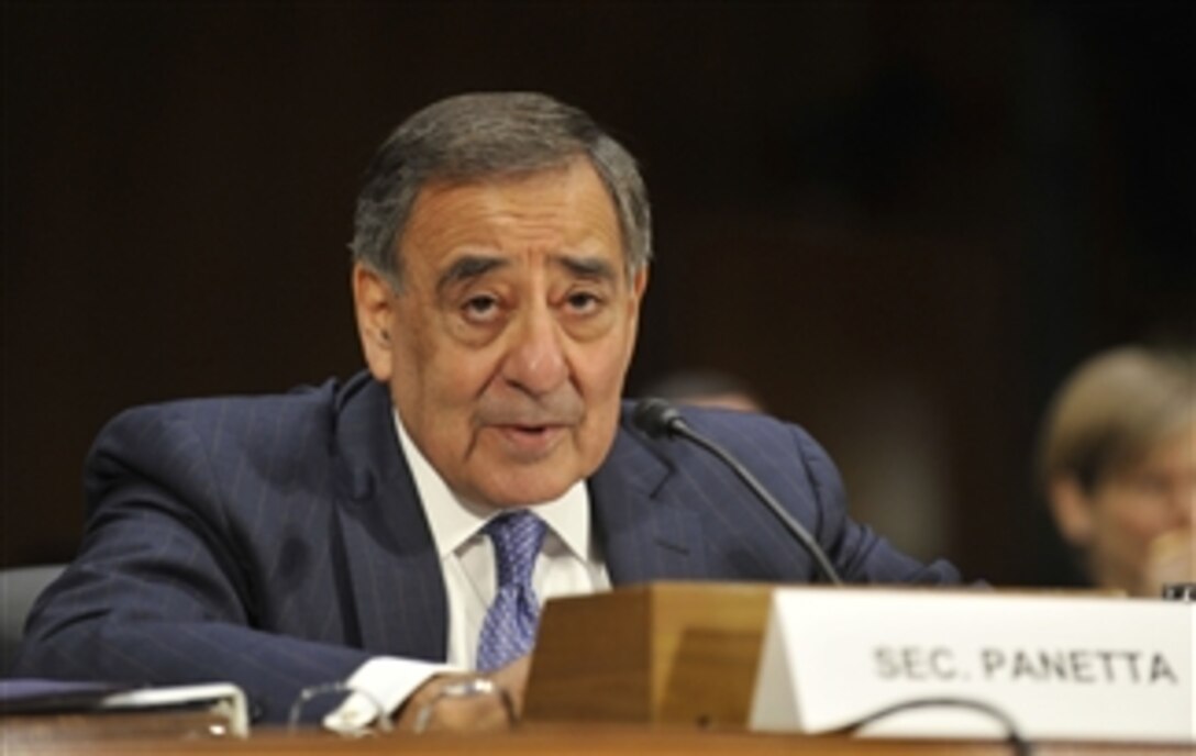 Secretary of Defense Leon E. Panetta testifies in a hearing before the Senate Armed Services Committee on the situation in Syria on March 7, 2012.  