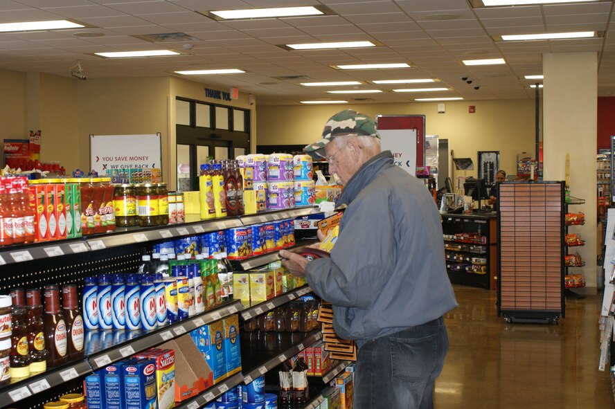 A customer shops at the AAFES Sheppard South Express Shoppette on Mar. 9, 2012.  The existing shoppette facility was renovated over a six-month time span, with both the exterior and interior receiving makeovers. (U.S. Air Force photo/Dan Hawkins)