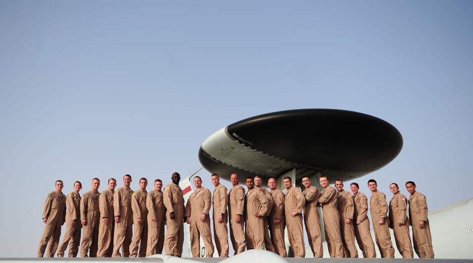 Airmen of the 964th Expeditionary Airborne Air Control Squadron. (U.S. Air Force photo by Staff Sgt. Sara Csurilla)