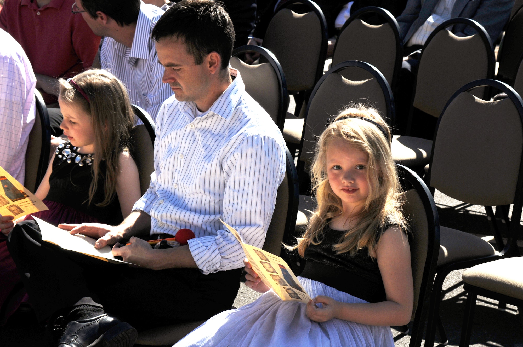 Family members of four servicemembers who lost their lives while on-duty attended a memorial ceremony dedicating a KC-135 Stratotanker tail and plaque March 13, 2012, at the 161st Air Refueling Wing, Phoenix. The memorial ceremony marked the 30th anniversary. (Photo by Staff Sgt. Michael Matkin/Released)