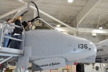 Students from Central-Hardin Middle School, Hardin, Mo., toured Whiteman Air Force Base, March 12, 2012. The tour was organized by Wright Flight, a non-profit organization designed to motivate students to achieve academically through incentive tours and flights. The students were briefed on the 442nd Fighter Wing mission by Col. Gregory Eckfeld. They were also shown the Oscar 1 missile silo by Staff Sgt. Steven Bussey and ate at the Ozark Inn dining facility. The 442nd Fighter Wing is an A-10 Thunderbolt II Air Force Reserve unit at Whiteman Air Force Base, Mo. (U.S. Air Force photo/Senior Airman Wesley Wright)