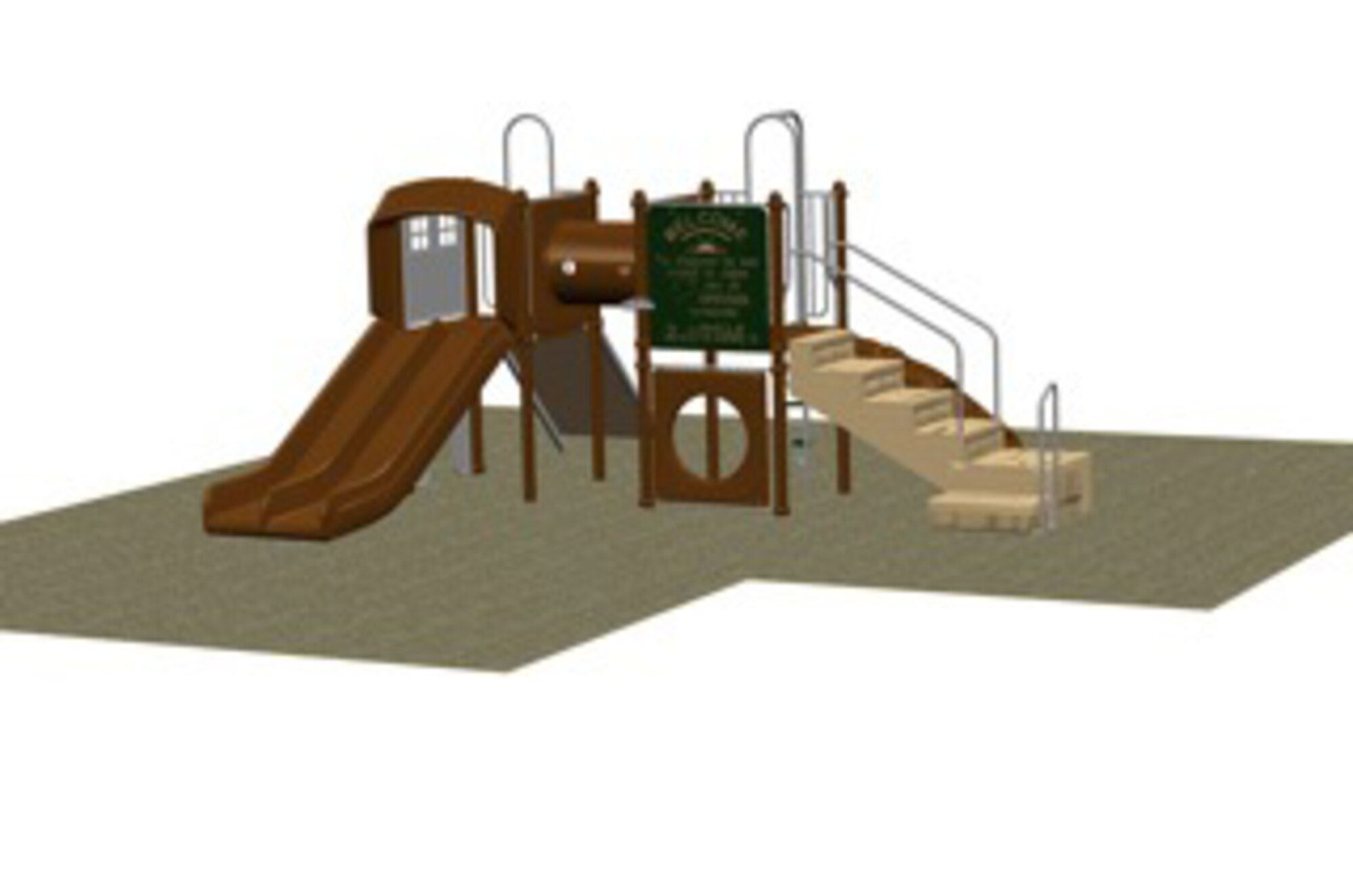 Pictured is a concept design of a new playground to be built by summer in the backyard of the Fisher House, Dover Air Force Base, Del. (Courtesy image)
