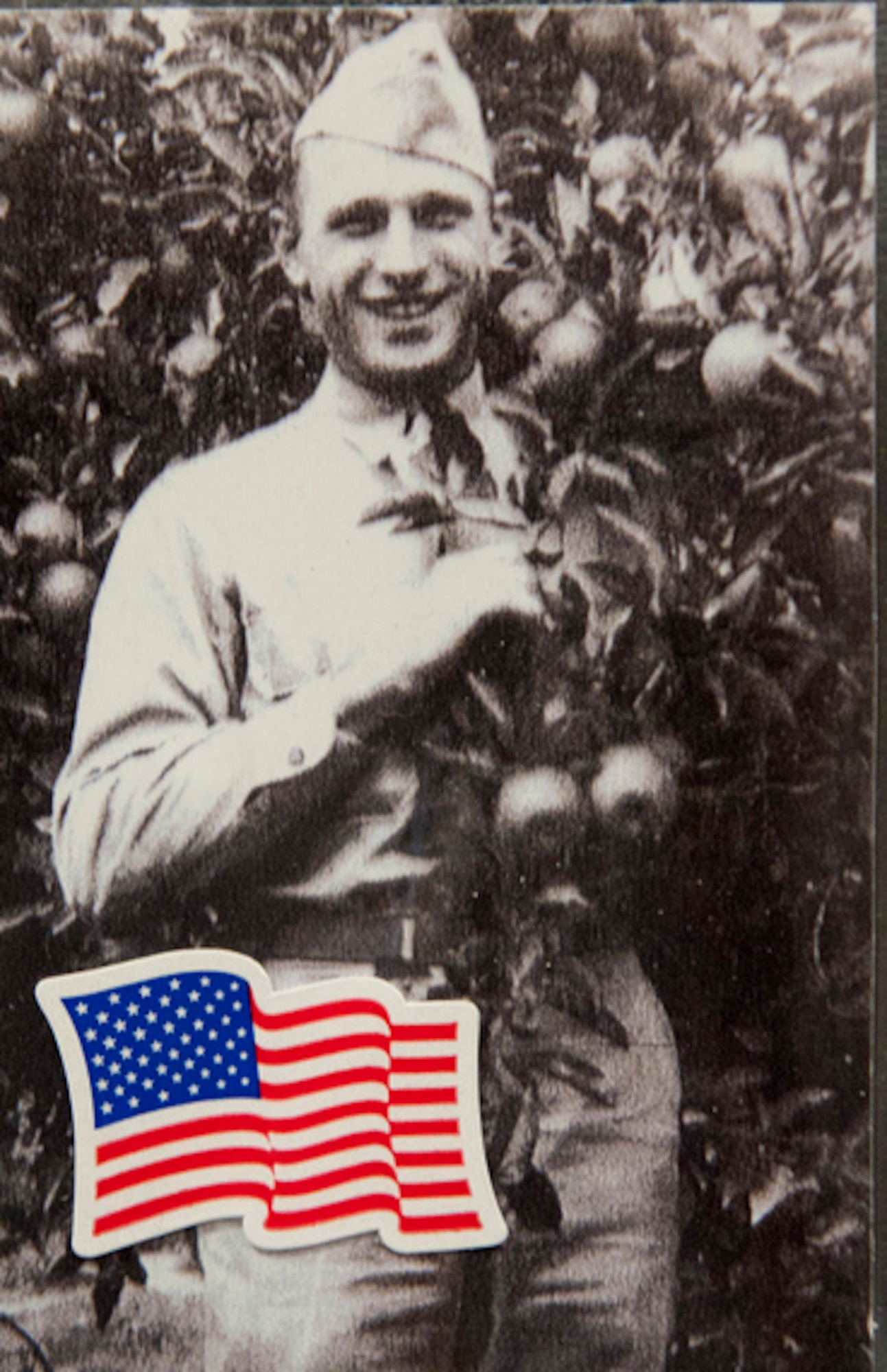 Sgt. Edward Oryll, a tank mechanic with the 750th Tank Battalion, pictured here died March 3, 1945 saving the life of a fellow Soldier and friend, bringing great credit to himself, the 750th Tank Battalion and the U.S. Army. Oryll was awarded five medals to include: the Purple Heart, Bronze Star Army Good Conduct Medal, European-African-Middle Eastern Campaign Medal and the World War II Victory Medal posthumously during the ceremony March 9 at ASA-Dix Headquarters. (U.S. Air Force photo by Russell/Released)