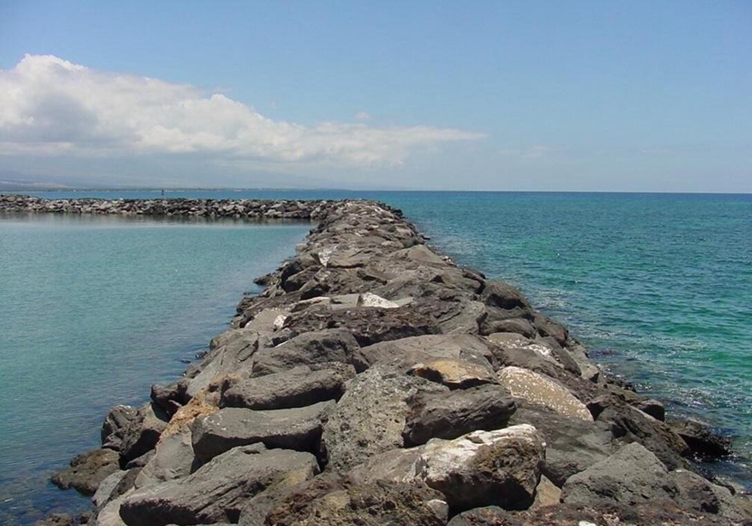 View of west breakwater.