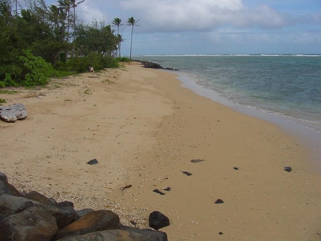 Kapaa Beach on the east coast of Kauai was restored in 1976, using 6,000 cubic yards of sand. 
