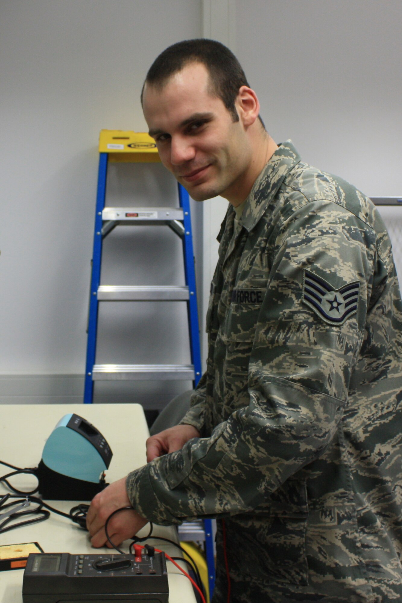 SPANGDAHLEM AIR BASE, Germany -- Staff Sgt. Joseph Asprocolas, 702nd Munitions Maintenance Squadron communication maintenance technician, is the Super Saber Performer for the week of March 15 - 22.