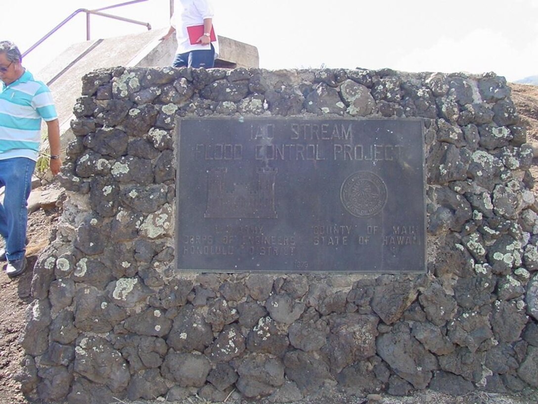 Project sign posted at the site. The project was transferred to the County of Maui in May 1981. 