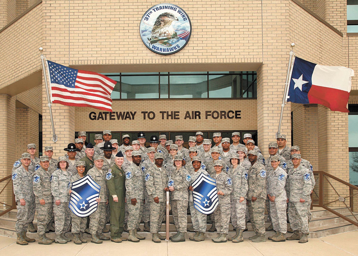 More than 100 master sergeants from Joint Base San Antonio military installations were selected for promotion to senior master sergeant. (U.S. Air Force photo/Robbin Cresswell)