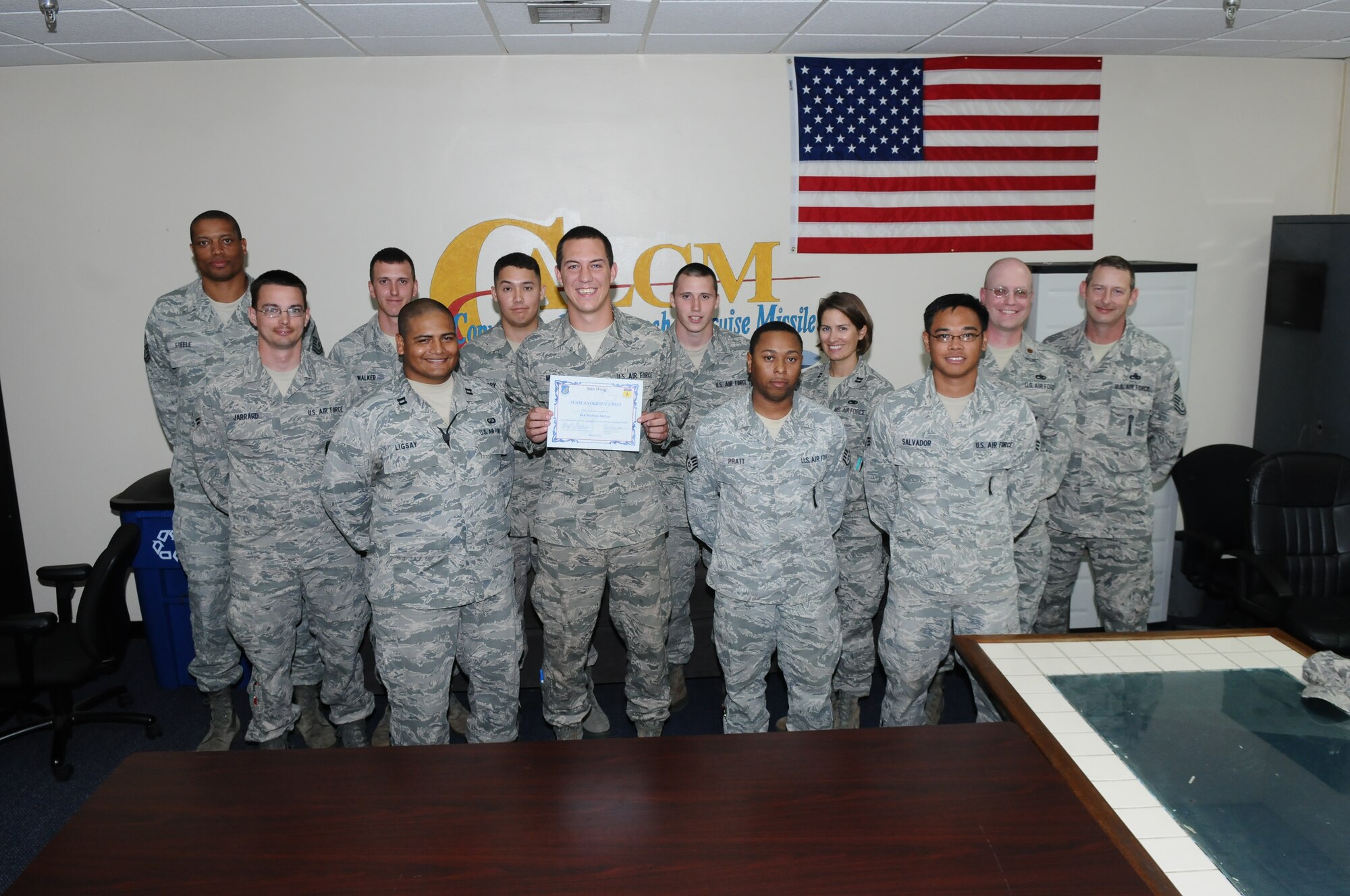 Senior Airman Matthew McCoy, 36th Munitions Squadron Missile Maintenance Support technician, was awarded Team Andersen’s Best, March 8.  To nominate your Airmen/Civilian for Andersen's Best, contact your unit chief or superintendent explaining their accomplishments.  (U.S. Air Force photo/Senior Airman Veronica McMahon)
