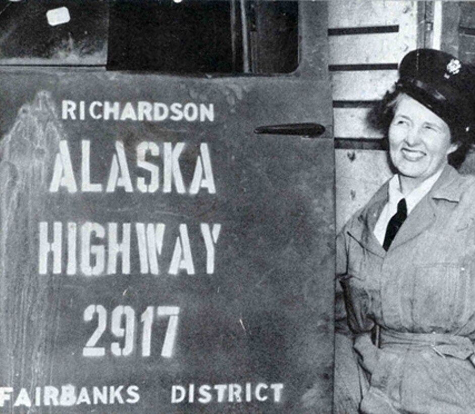 Rusty Dow, a female truck driver, was part of a group of women who worked for the engineers in the Alaska Defense Command during the 1940s.