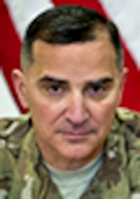 U.S. Army Lt. Gen. Curtis “Mike” Scaparrotti, commander of ISAF Joint Command, talks to reporters in