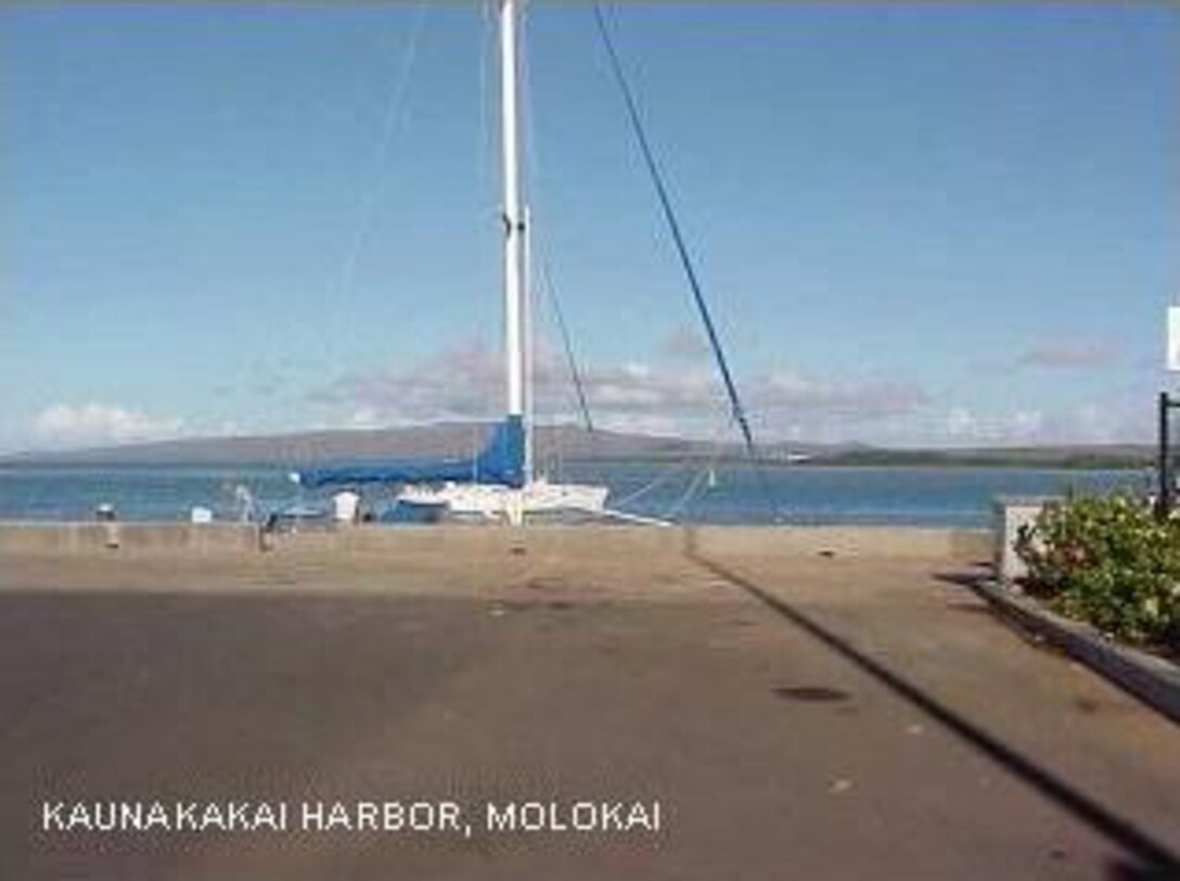 Kaunakakai Harbor, Molokai, Hawaii. 
