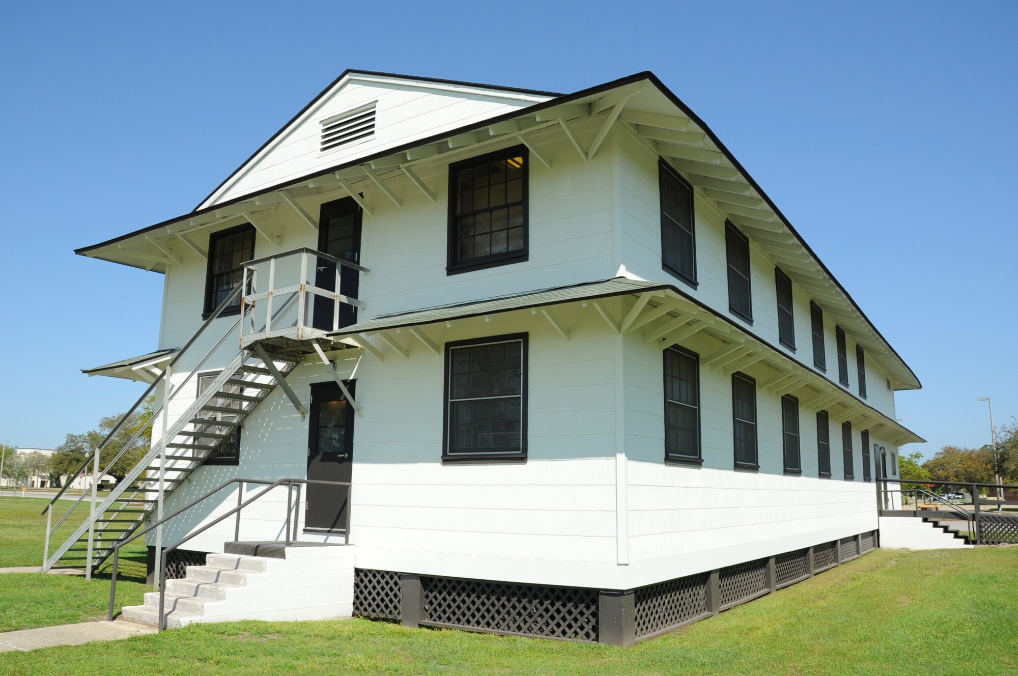 The Keesler Heritage Center located on Meadows Drive at Keesler Air Force Base, Miss., was built in the 1940s and was originally used as a barracks.  Over time it was used as offices and most recently a functioning Heritage Center until Hurricane Katrina damaged the building in 2005.  The Keesler Heritage Center was renovated on the outside in 2011.   Forty-Five students and staff from the 334th Training Squadron volunteered to renovate the inside of the building March 16, 2012, by filing photos, cleaning the rooms, disassembling old shelving, taking out trash, and organizing rooms and putting together displays.  (U.S. Air Force photo by Kemberly Groue)