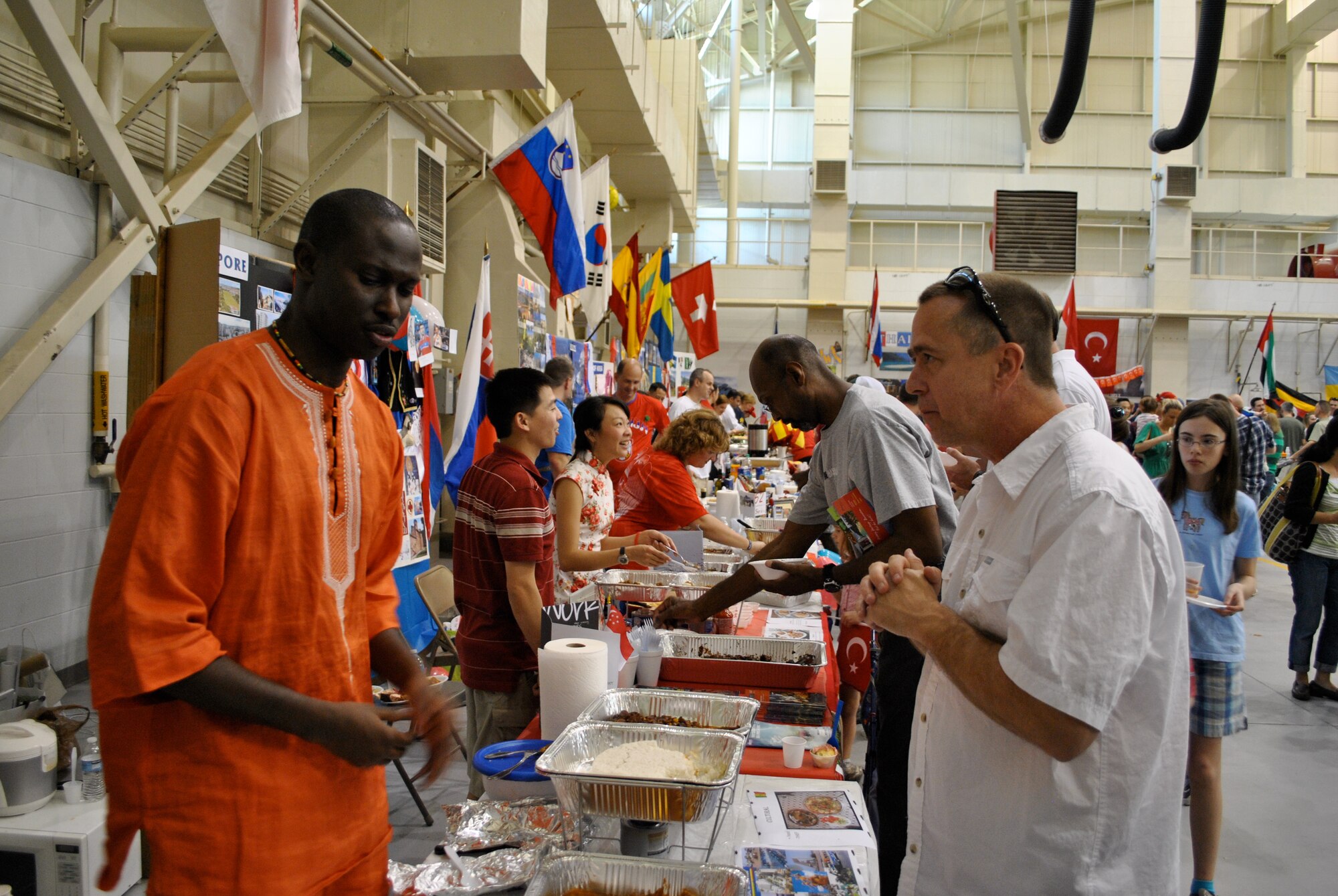 International officers and their families attending the Air Force's Air Command and Staff College annual culture day event had the opportunity to sample cuisine from 68 different countries under one roof.   