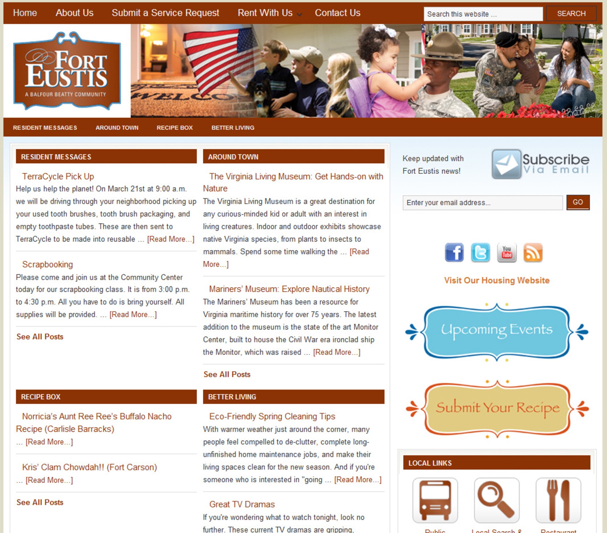 Balfour Beatty Communities just launched a new community blog for the residents at Fort Eustis. Interested personnel can check out the blog at http://blog.fteustishomes.com. (Courtesy graphic)