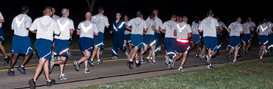 Airmen participate in a 5k fun run March 16, 2012 to promote the Air Force Assistance Fund campaign, at Dyess Air Force Base, Texas. The event helps promote physical health while supporting the Air Force Assistance Fund “Commitment To Caring.” (U.S. Air Force photo by Airman 1st Class Jonathan Stefanko/ Released)