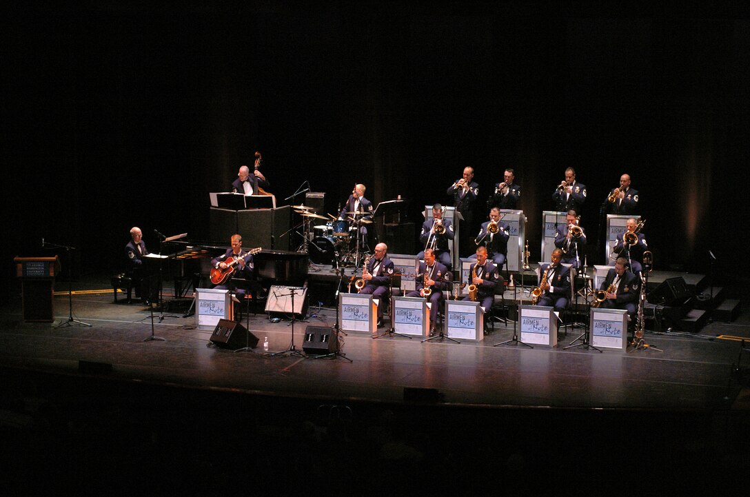 The USAF Airmen of Note perform onstage