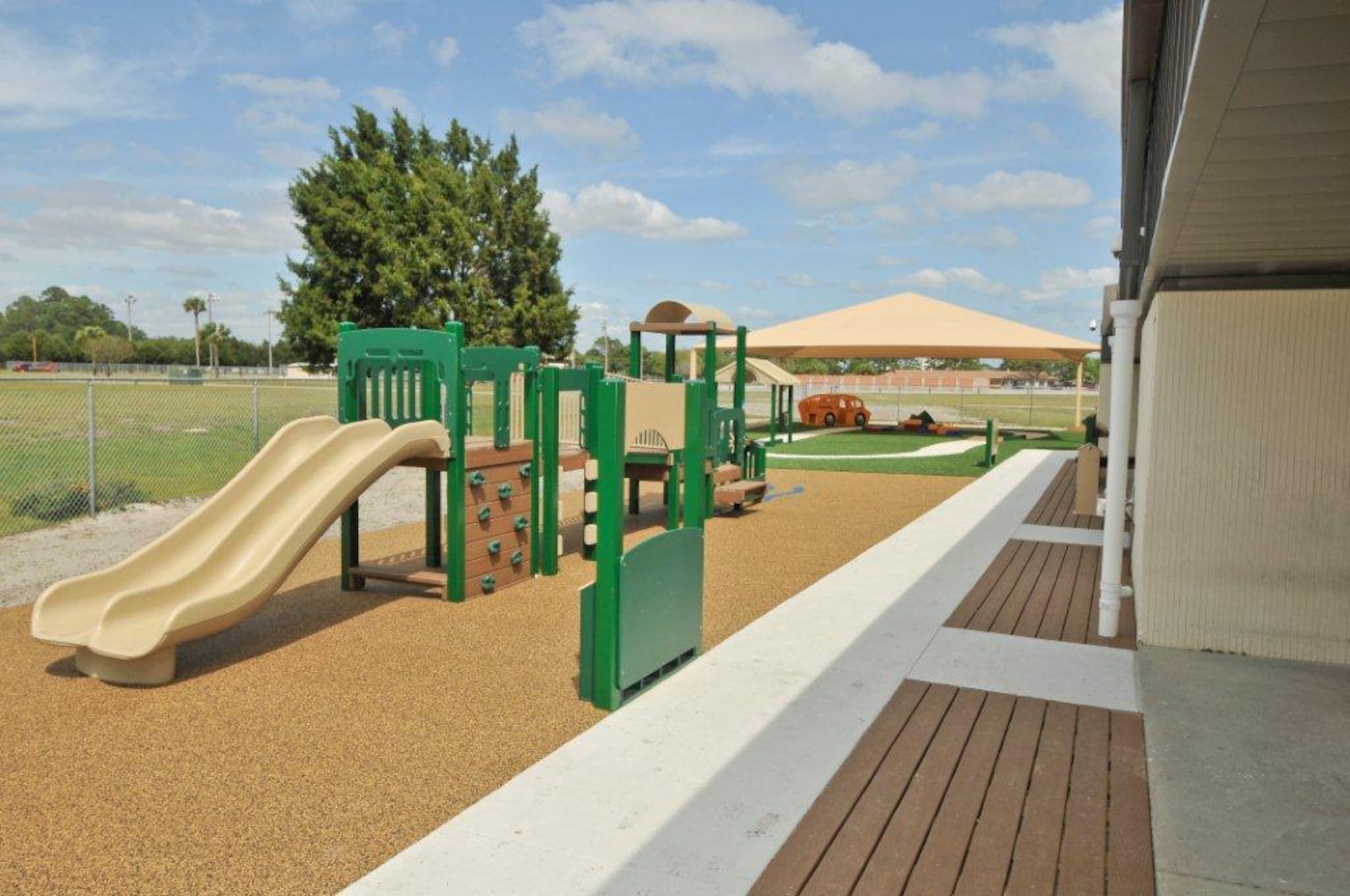 Tyndall invests the Energy Incentive Award money into a Child Development Center playground renovation project that provides play areas specifically designed for children ranging from infants to 5 years old. (U.S. Air Force photo by Chris Cokeing)