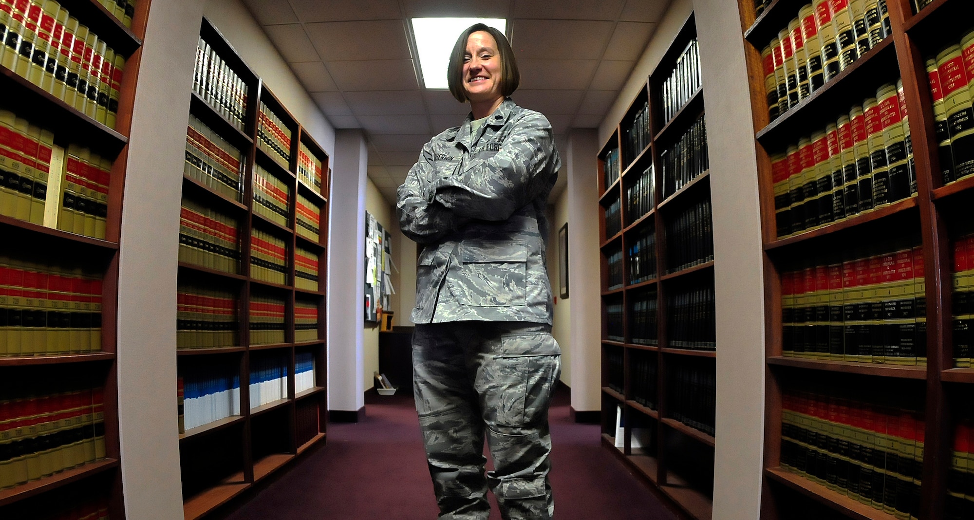 Lt. Col Shannon Sherwin is the 354th Fighter Wing staff judge advocate. As a female field grade officer, she has overcome obstacles that have helped her become an asset to the Air Force while remaining true to herself. (U.S. Air Force photo/Airman 1st Class Zachary Perras)