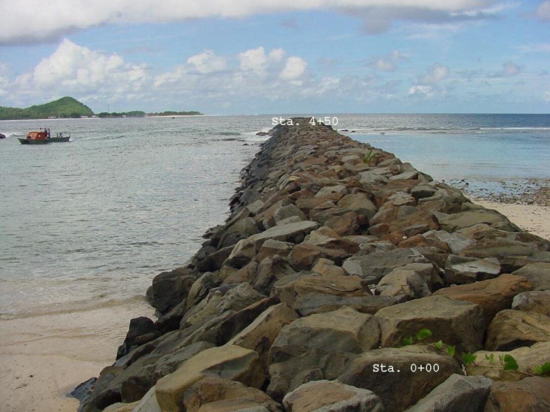 View of 450-foot-long west jetty. 

