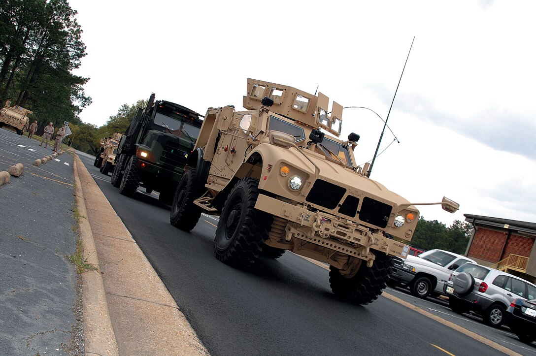 Marines from Combat Logistics Battalion-8, Second Marine Logistics Group, Camp Lejeune, N.C., conduct their first long-range convoy in the U.S., making Marine Corps Logistics Base Albany the halfway point. Arriving here March 13, they began their journey March 12