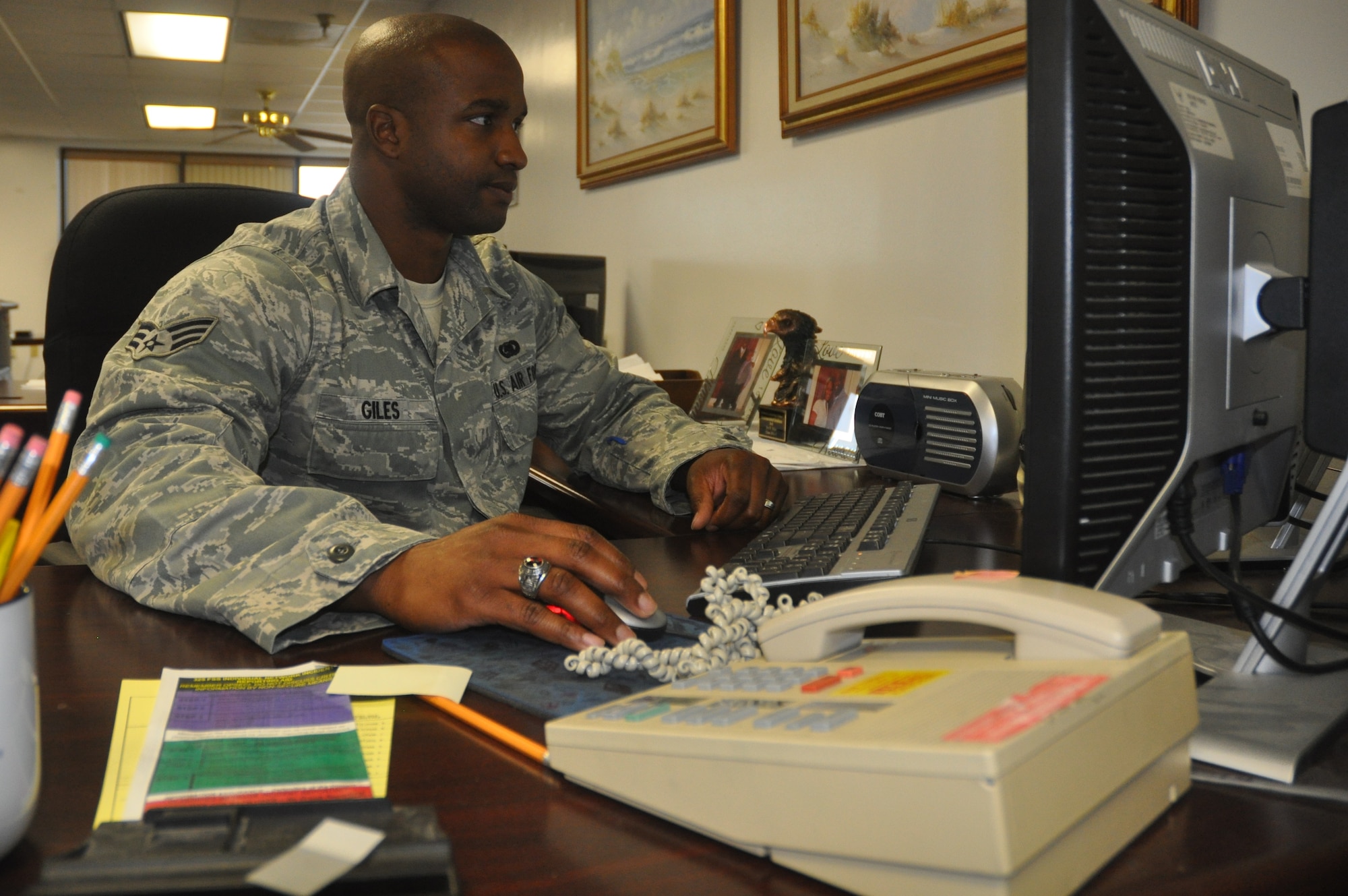 Senior Airman Joe Giles, 325th Logistics Readiness Division logistics planner, was recently recognized as the 2011 Air Education and Training Command Operations Readiness Airman of the Year. (U.S. Air Force photo by Senior Airman Rachelle Elsea)
