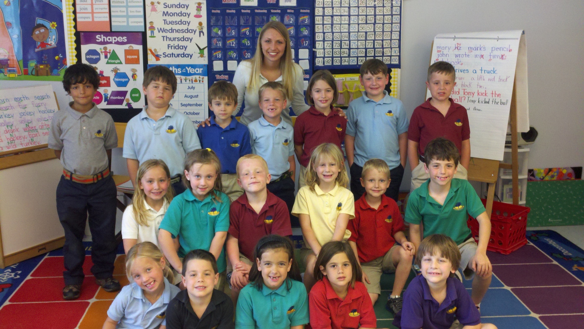 Chelsea Rutherford, Operation Homefront’s 2012 Military Child of the Year for the Air Force, interns at Bay Haven Charter with the 1st grade. (U.S. Air Force courtesy photo)