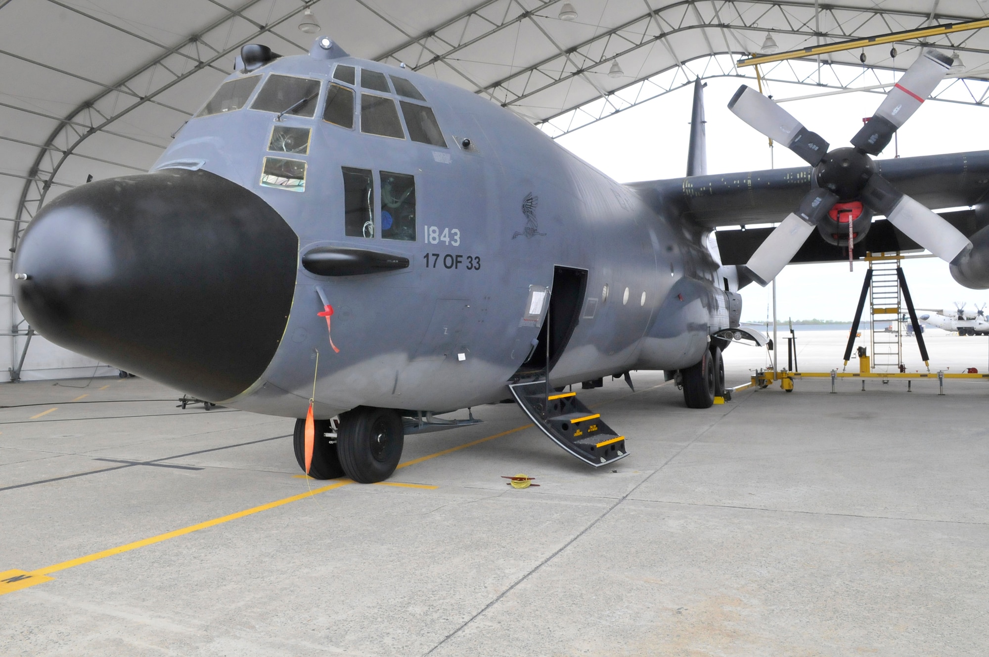 This C-130 Combat Talon I is the final one of its kind to go through PDM here. (U. S. Air Force photo by Sue Sapp)