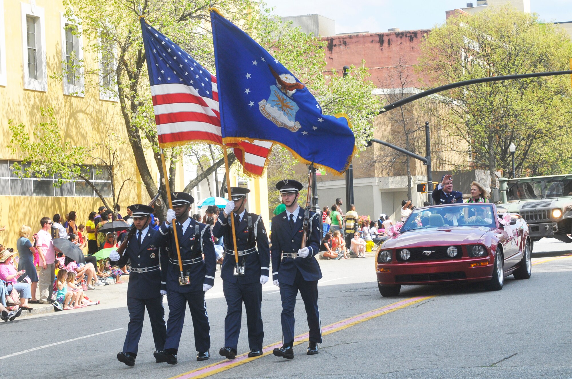 General rides in Cherry Blossom parade > Robins Air Force Base