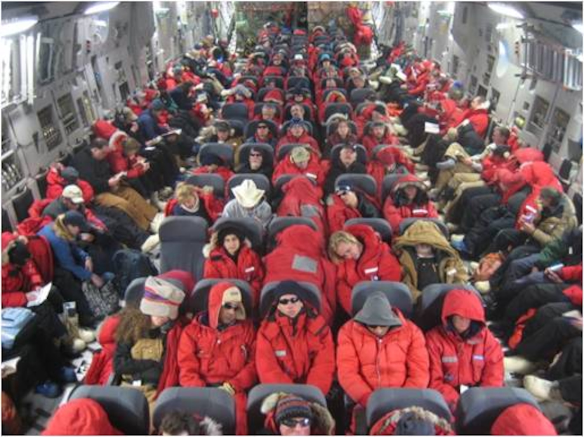 Aircrews from the 62nd and 446th Airlift Wings transport passengers via C-17 Globemaster III to and from McMurdo Station, Antarctica. The team recently completed a record-setting Operation Deep Freeze season which included transporting a total 5,155 passengers. (U.S. Air Force courtesy photo)