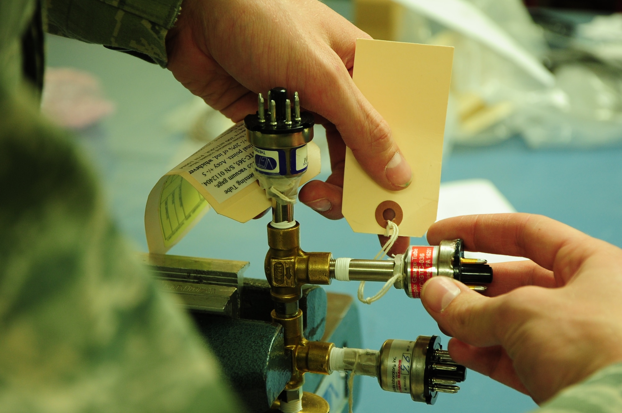 The Precision Measurement Equipment Laboratory located here supports more than 260 work centers from units across Southwest Asia and is responsible for the proper calibration of more than 16,000 items ranging from screws to radar systems. (U.S. Air Force photo/ Senior Airman Michael Charles)