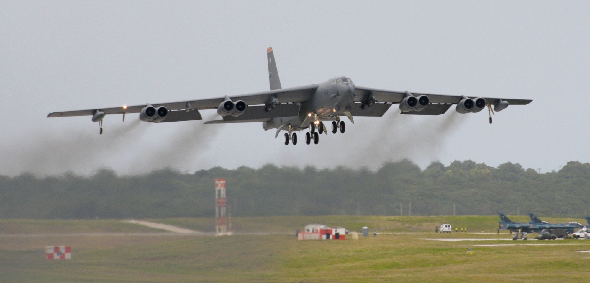A 23rd Expeditionary Bomb Squadron B-52takes-off during the Cope North exercises, Feb. 13. Participating in theCope North exercises is one among many accomplishments of the 23 EBS here. (U.S. Air Force photo/Senior Airman Jeffrey Schultze)
