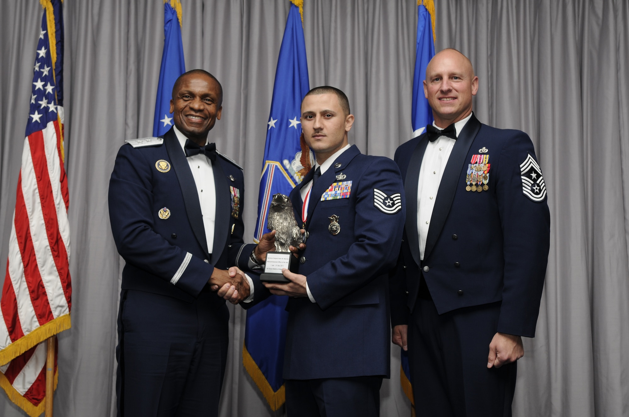 Air Force District of Washington Annual Award Winner, NCO category,  Tech. Sgt Kevin Maloney of the 11th Wing. 