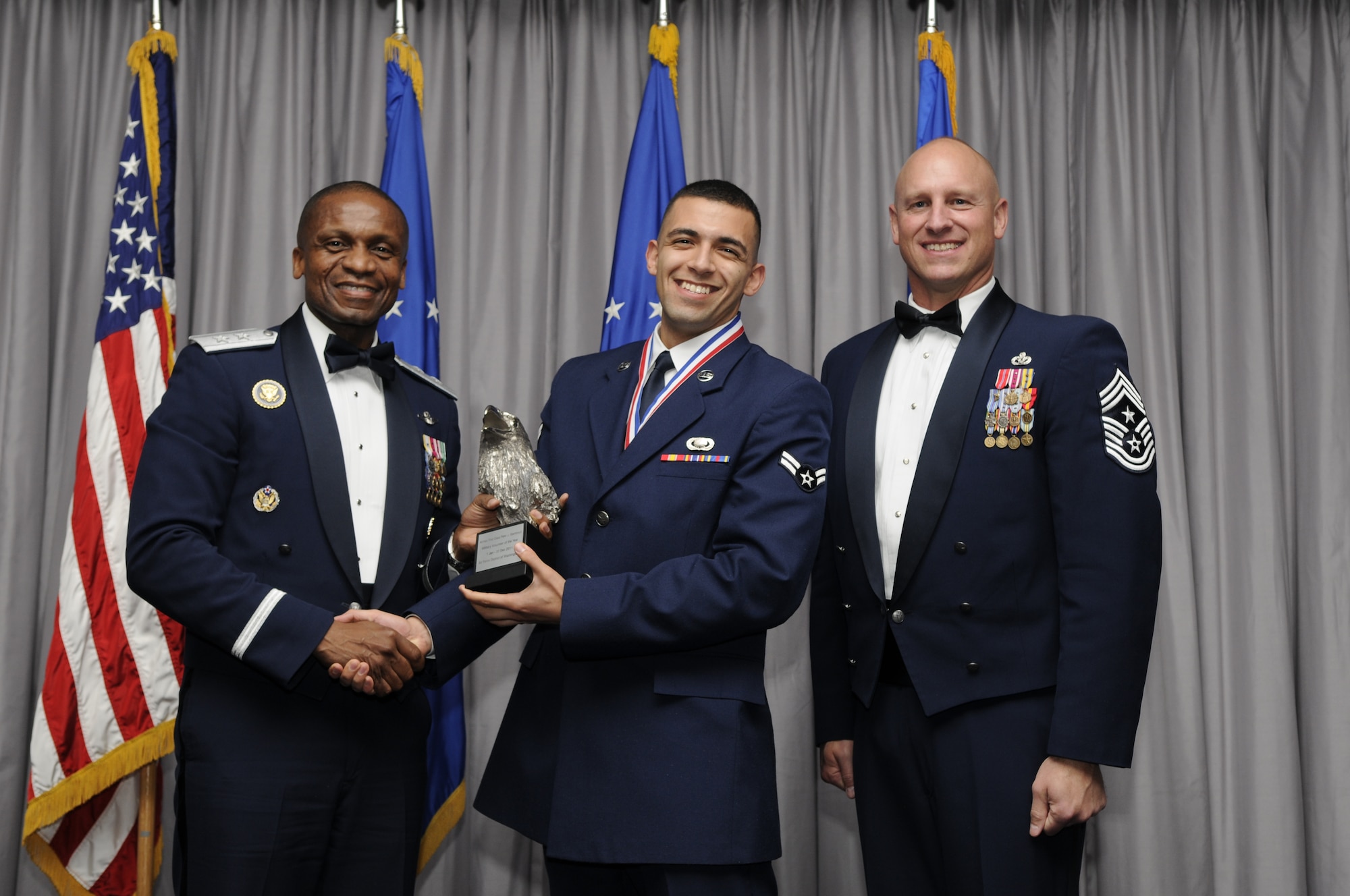 Air Force District of Washington Annual Award Winner, military volunteer category,  Airman 1st Class Peter Stambouli of Headquarters AFDW. 