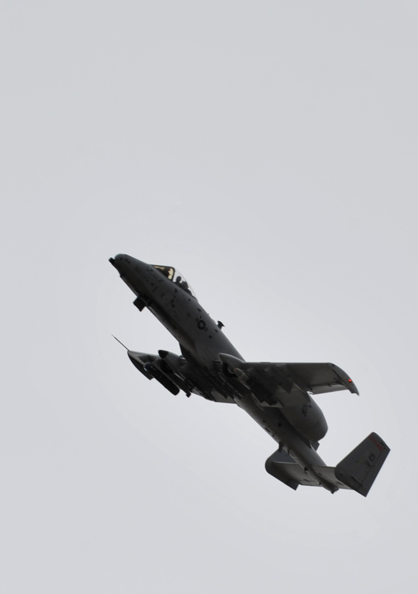 An Idaho Air National Guard A-10, Thunderbolt II, from the 124th Wing in Boise, Idaho flies over a field looking for a simulated aircraft accident during the Mountain Roundup exercise, March 15, 2012 at Saylor Creek Range, Idaho. The A-10 Thunderbolt IIs have excellent maneuverability at low air speeds and altitude, and are highly accurate weapons-delivery platforms. (U.S. Air Force photo/Airman 1st Class Heather Hayward)