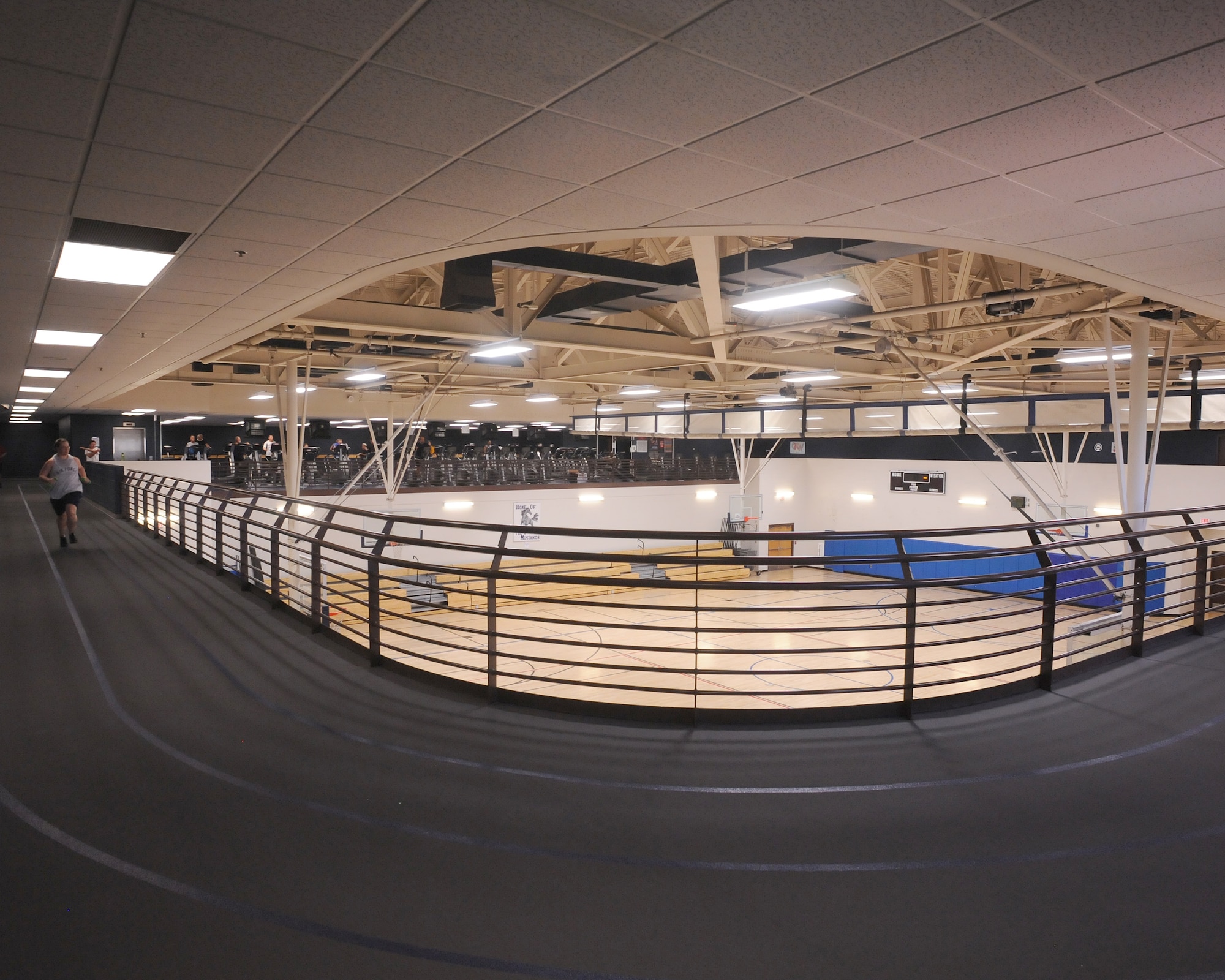 The indoor track is located on the second floor of the Benko Fitness Center here on Davis-Monthan Air Force Base, Ariz., Oct. 25, 2012. The track allows runners to escape the extreme heat and inclement weather. (U.S. Air Force photo by Airman 1st Class Timothy Moore /Released)