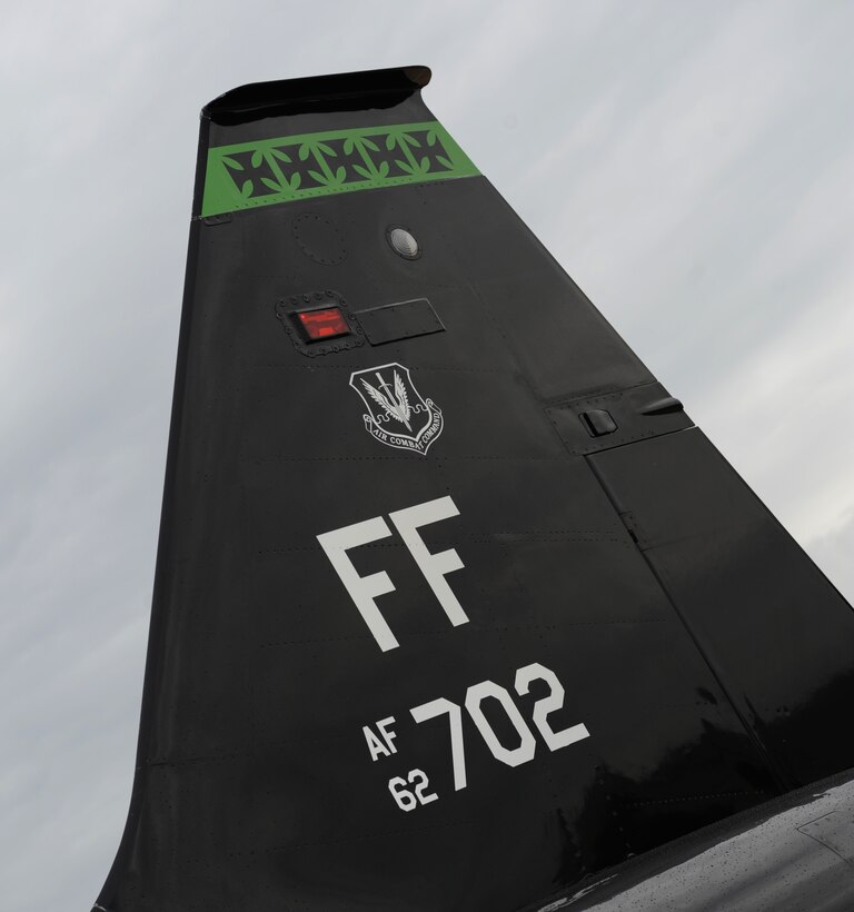 A T-38 Talon now sports the new tailflash designating it as one of the aggressors of the 1st Fighter Wing at Langley Air Force Base, Va. Pilots will use the jet in a variety of roles because of its design, ease of maintenance and economy of operations. (U.S. Air Force photo by Airman 1st Class Teresa Cleveland/Released)