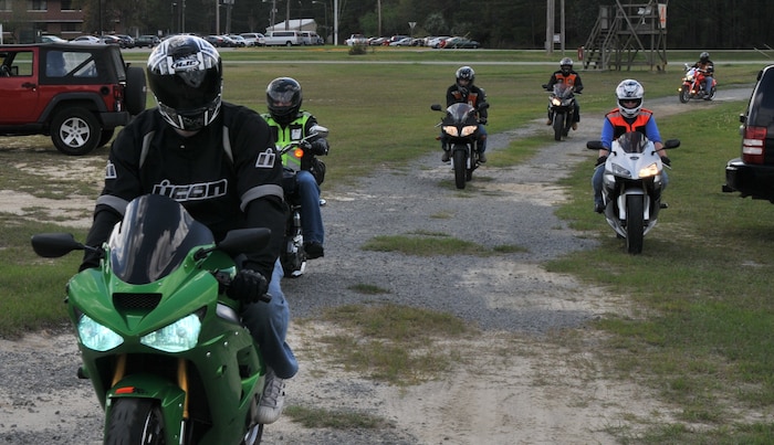 More than 200 Airmen, Sailors, civilians and dependents from Joint Base Charleston participated in the 2012 Joint Base Charleston Motorcycle Safety Event March 23 and 24 throughout the Lowcountry. After a motorcycle safety brief, motorcyclist attended the Seventh Annual Palmetto Police Motorcycle Rodeo, participated in a motorcycle safety course and a mentorship ride to Short Stay, the Navy’s Outdoor Recreation Area. The event provided motorcyclists with information about safe riding, motorcycle laws in South Carolina, military regulations and proper riding equipment. (U.S. Air Force photo/Airman 1st Class Jared Trimarchi)