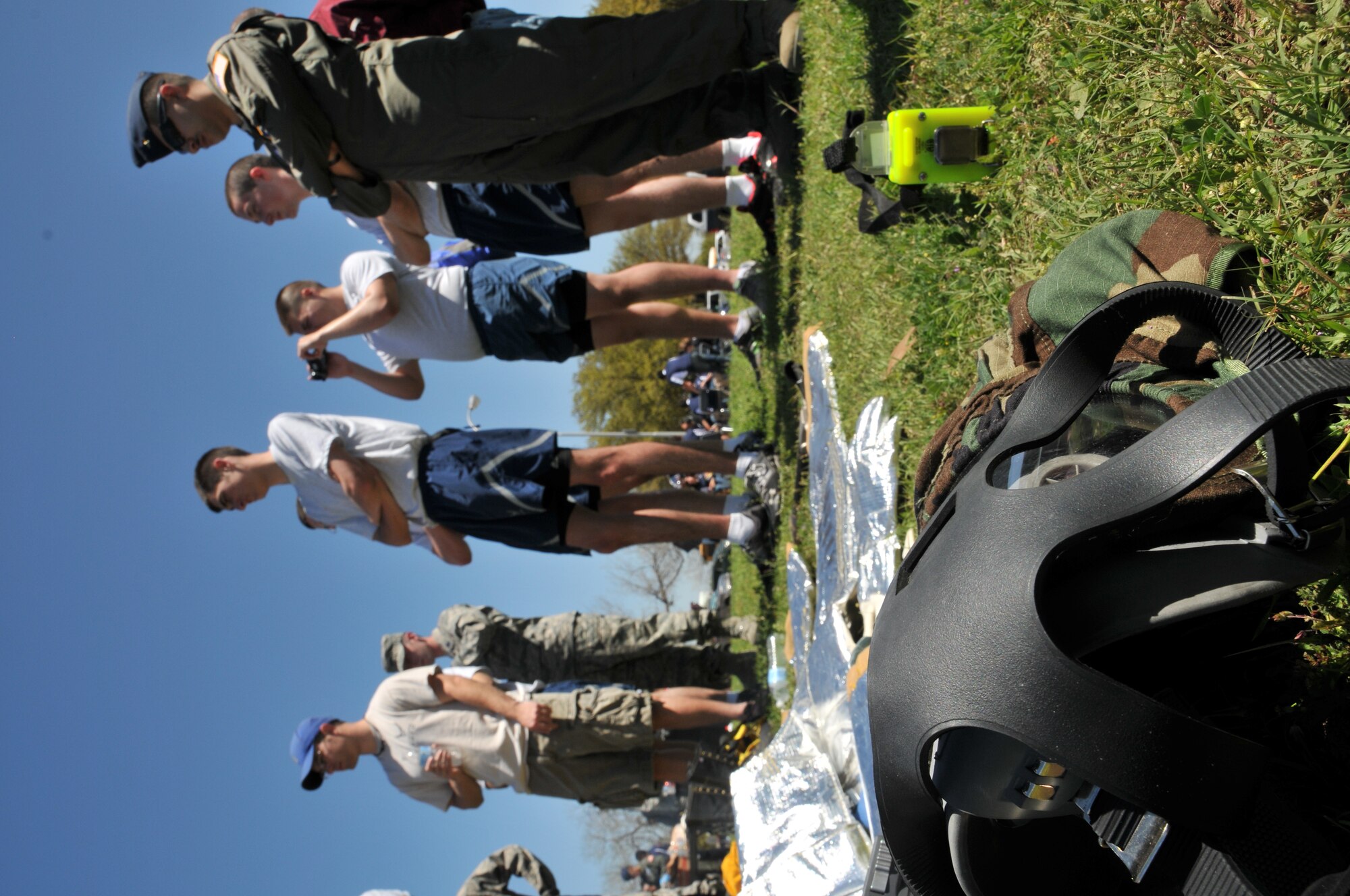 SAN ANGELO, Texas – Air Force Reserve Officers’ Training Corps Detachment 847 members learn about the Air Force fire fighting career during a Junior ROTC drill competition meet at Angelo State University March 24. More than 250 JROTC members from all over Texas competed in the event. (U.S. Air Force photo/ Staff Sgt. Tong Duong)