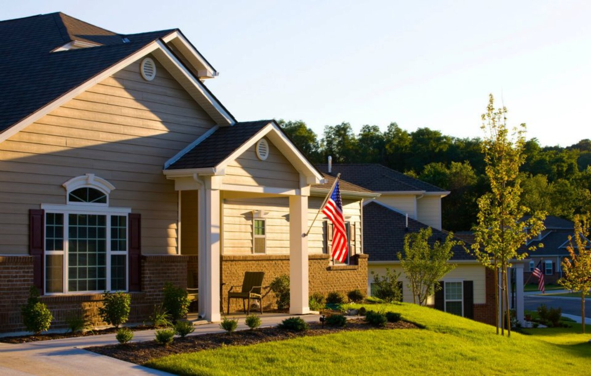 HANSCOM AIR FORCE BASE, Mass. - Shown here are some of the housing units at Hanscom Air Force Base that will benefit from the new lanscaping contract starting April 1. (Courtesy photo)