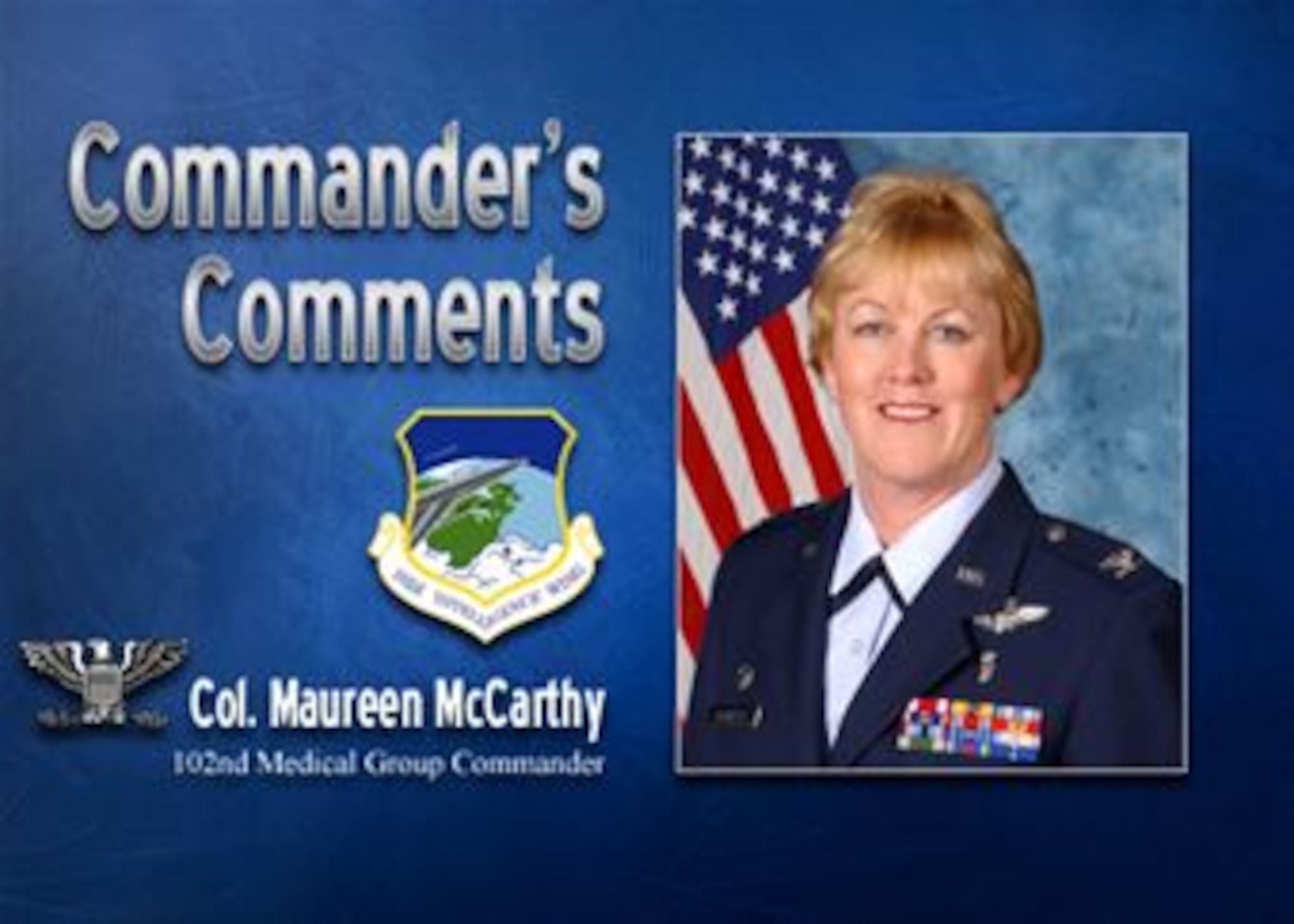 Commander's Comments: Col. Maureen McCarthy