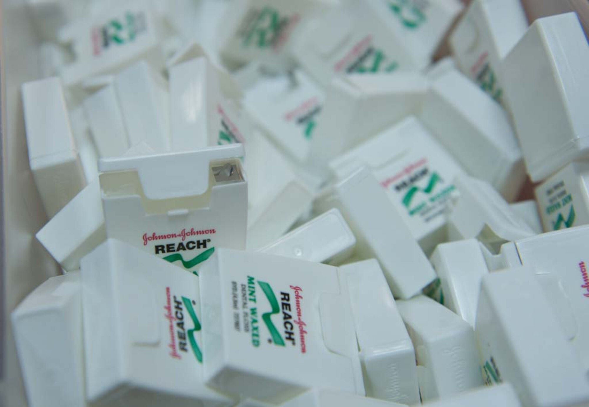 Boxes of floss are displayed at the dental booth during the Health Expo March 23, 2012, at Incirlik Air base, Turkey. The Health Expo allowed the Health and Wellness Center staff to showcase their various programs and services. (U.S. Air Force photo by Senior Airman Jarvie Z. Wallace/Released)