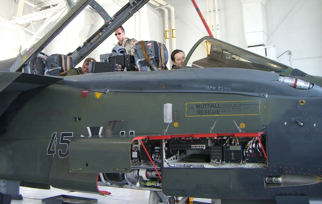 1Lt. Nicola Baumann, an instructor pilot at the 459th Flying Training Squadron in the Euro-Nato Joint Jet Pilot Training program at Sheppard Air Force Base, Texas, readies her PA-200 ECR Tornado for takeoff at a base in Bavaria, Germany in this undated photo.  Baumann became the just the second female fighter pilot in the history of the German Air Force after her graduation from ENJJPT back in 2007. (U.S. Air Force courtesy photo)