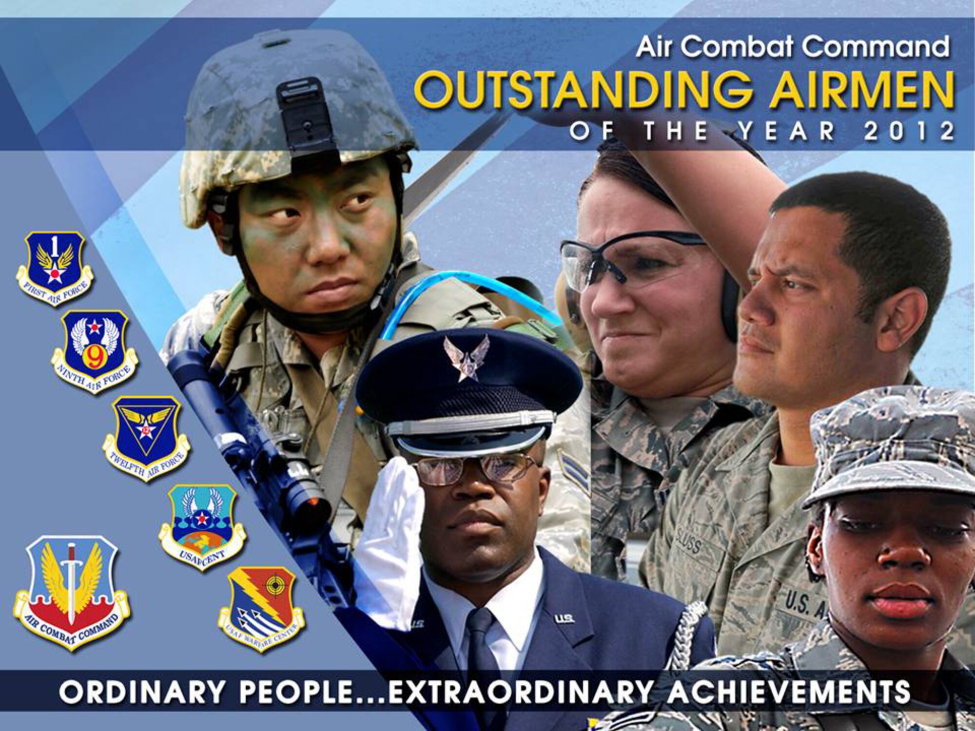 Team Langley warmly welcomes all annual Air Combat Command Outstanding Airmen of the Year nominees and their families, co-workers and friends to Virginia for this year's recognition week. The week's events culminate with the ACC Outstanding Airmen of the Year Banquet April 4. (Air Force Graphic by Linda Koch/Released)