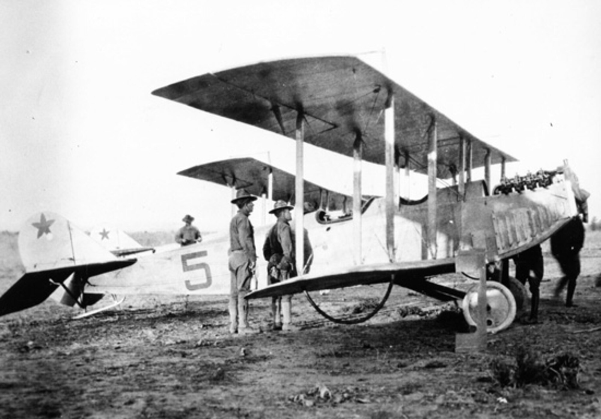 On March 30, 1916, Capt. Benjamin D. Foulois made an urgent appeal for “at least 10 of the highest-powered, highest-climbing and best weight-carrying aeroplanes that can be secured and purchased in the United States.” On March 31, Congress passed the “Urgent Deficiency Act,” which provided the Army with $500,000 for the immediate purchase of 24 airplanes, including eight for the 1st Aero Squadron. The first of the new airplanes were Curtiss N-8s; but on May 1, a “Punitive Expedition” board determined that those aircraft were too slow and not rugged enough for duty in Mexico. Also on May 1, the first Curtiss R-2s arrived at Columbus, N.M., for the 1st Aero Squadron.