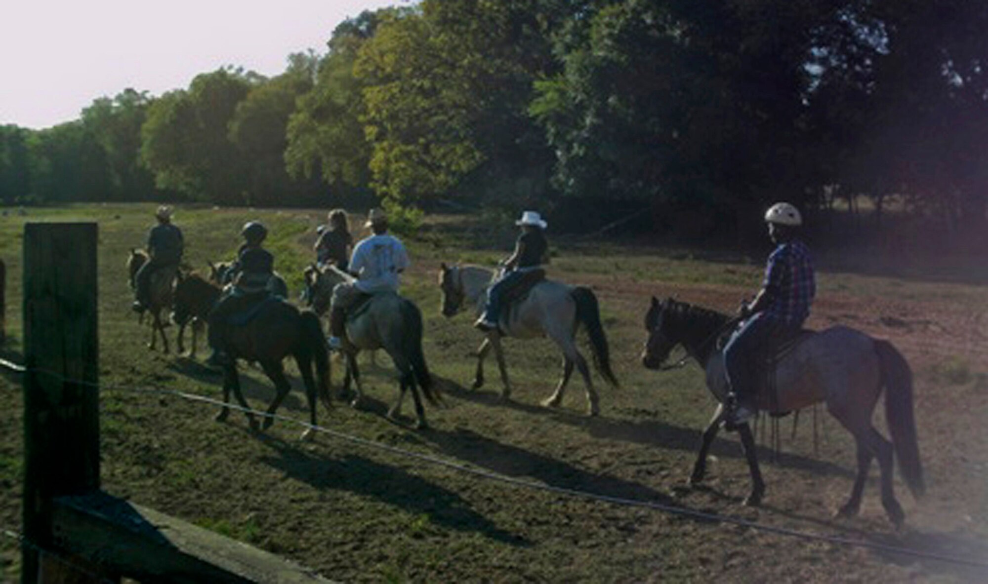 Team Barksdale members ride horseback during a 2011 trip to Karma Farms in Marshall, Texas. Barksdale's Outdoor Recreation hosts numerous activities both on base and throughout the Ark-La-Tex. (Courtesy photo)(RELEASED)