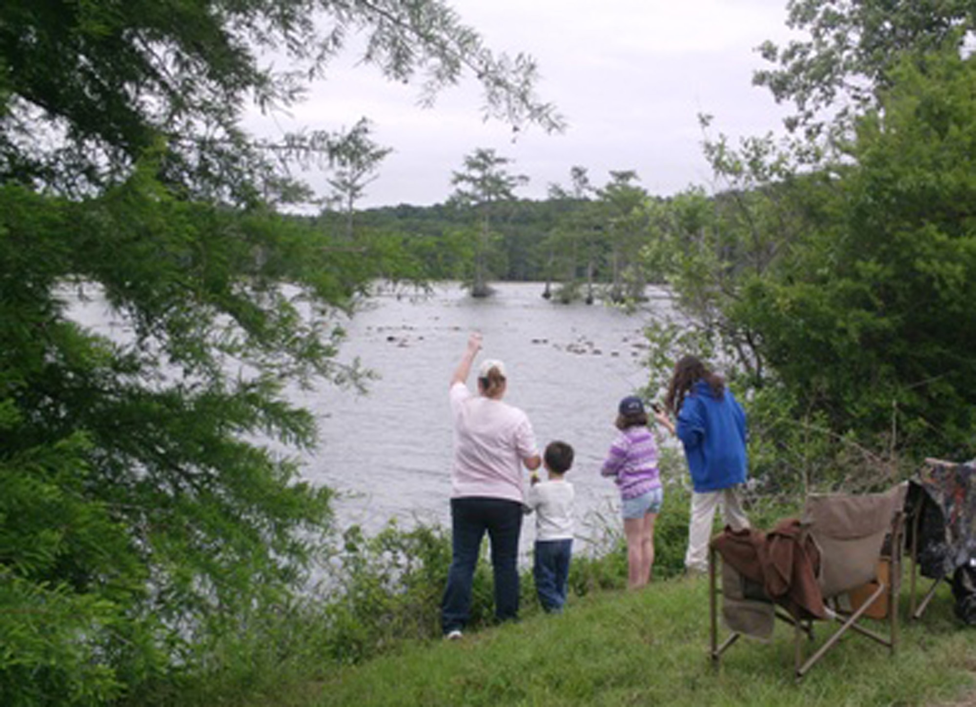 Team Barksdale members attend the 2011 annual Kid Fish tournament held at Flag Lake on Barksdale Air Force Base, La. Kid Fish is one of many events hosted by Outdoor Recreation during the spring and summer months. (Courtesy photo)(RELEASED)