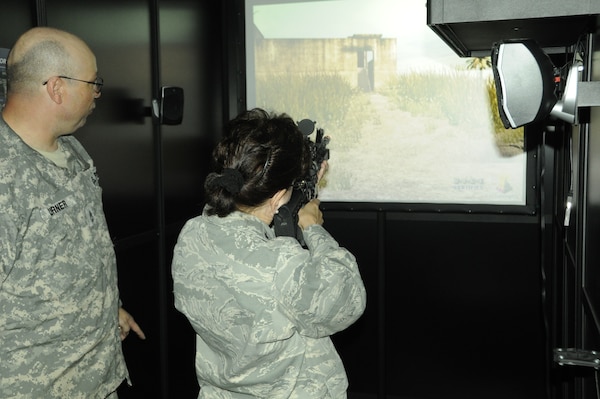 JOINT BASE MCGUIRE-DIX-LAKEHURST — Soldiers training on the Battle Lab's high tech training simulators that will prepare them for battle.
