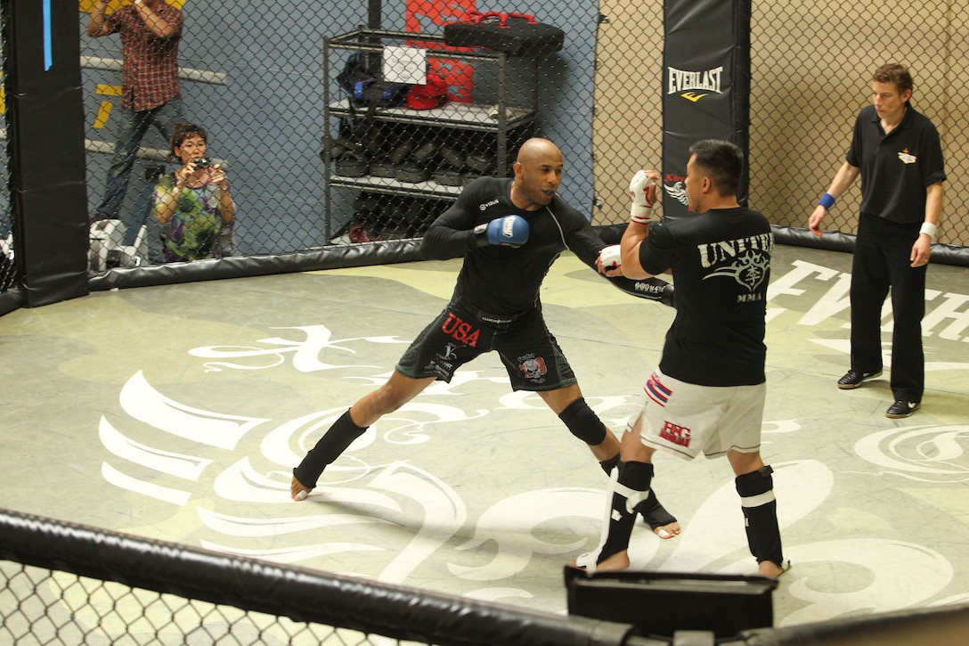 “Big” MIke Smith takes on his opponent for the gold medal during USA Pankration World Team Trials and National Championship at Xtreme Couture in Las Vegas March 31, 2012.